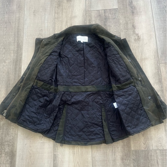 Veronica Beard USA WMN Size 2 Army Green Glade Jacket Camo Funnel Neck EUC - Picture 4 of 16